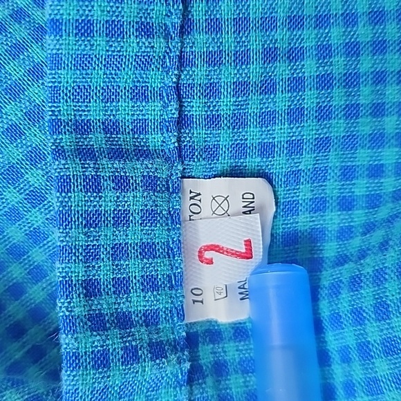 Ralph By Ralph Lauren Turquoise Sleeveless Checkered Shirt Blue Green - Picture 5 of 9